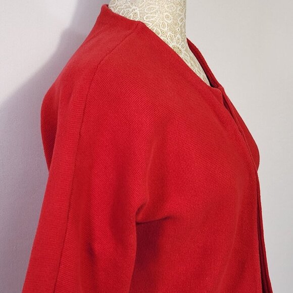Chico's Size 2/12-L Red Long Sleeve 3/4 Clasp Front Cardigan Sweater Jacket City - Picture 6 of 15